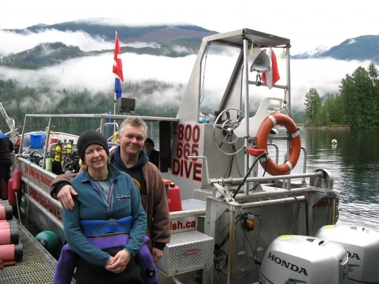 Kal and Ann of Porpoise Bay Charters, Skookumchuck. Photo by Barb Roy